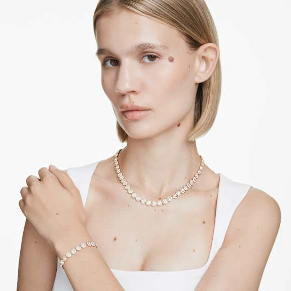 Una Angelic set, Round cut, White, Gold-tone plated by SWAROVSKI