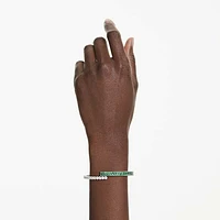 Matrix bangle, Mixed cuts, Green, Rhodium plated by SWAROVSKI