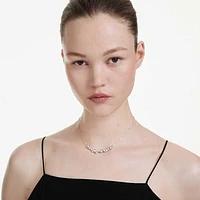 Constella necklace, Mixed cuts, White, Rhodium plated by SWAROVSKI