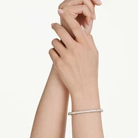 Sublima bangle, Snow pavé, White, Gold-tone plated by SWAROVSKI