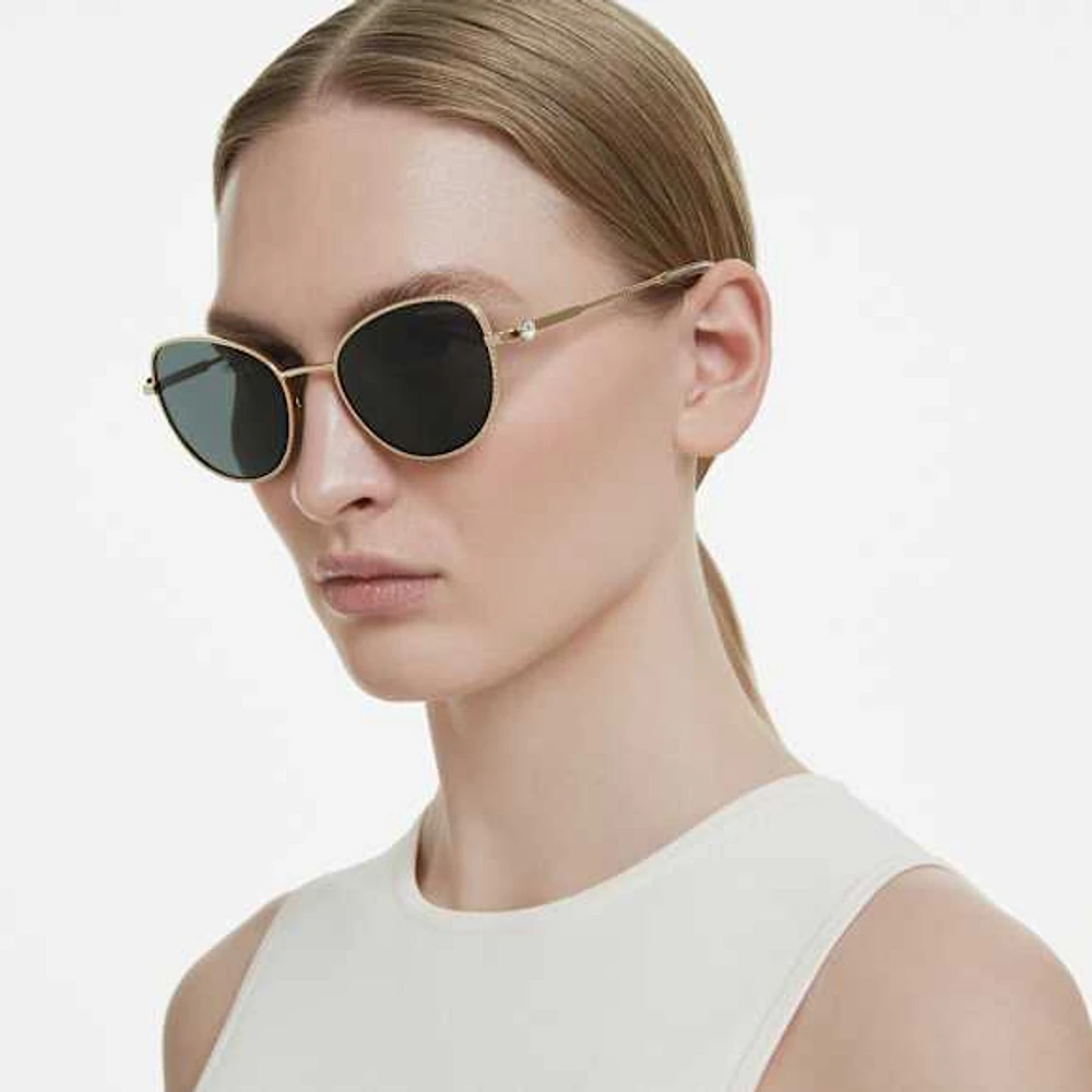 Sunglasses, Cat-Eye shape, Grey by SWAROVSKI