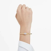 Dextera bangle, Round cut, White, Gold-tone plated by SWAROVSKI