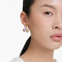 Millenia hoop earrings, Mixed cuts, Multicoloured, Gold-tone plated by SWAROVSKI