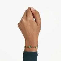 Imber bracelet, Round cut, Green, Gold-tone plated by SWAROVSKI