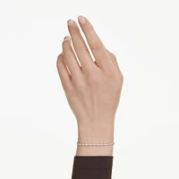 Matrix Tennis bracelet, Round cut, White, Gold-tone plated by SWAROVSKI