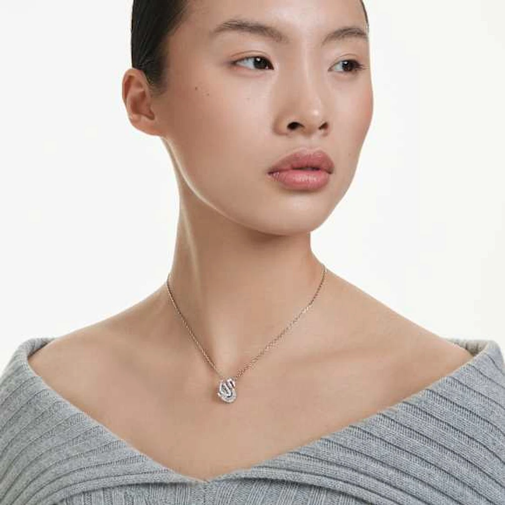 Swan pendant, Mixed cuts, Swan, White by SWAROVSKI