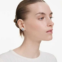 Symbolica stud earrings, Clover, Blue, Rhodium plated by SWAROVSKI