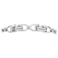 Emily Tennis bracelet, Round cut, White, Rhodium plated by SWAROVSKI