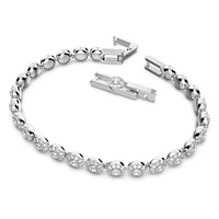 Angelic Tennis bracelet, Round cut, Small, White, Rhodium plated by SWAROVSKI