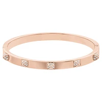 Tactic bangle, White, Rose gold-tone finish by SWAROVSKI