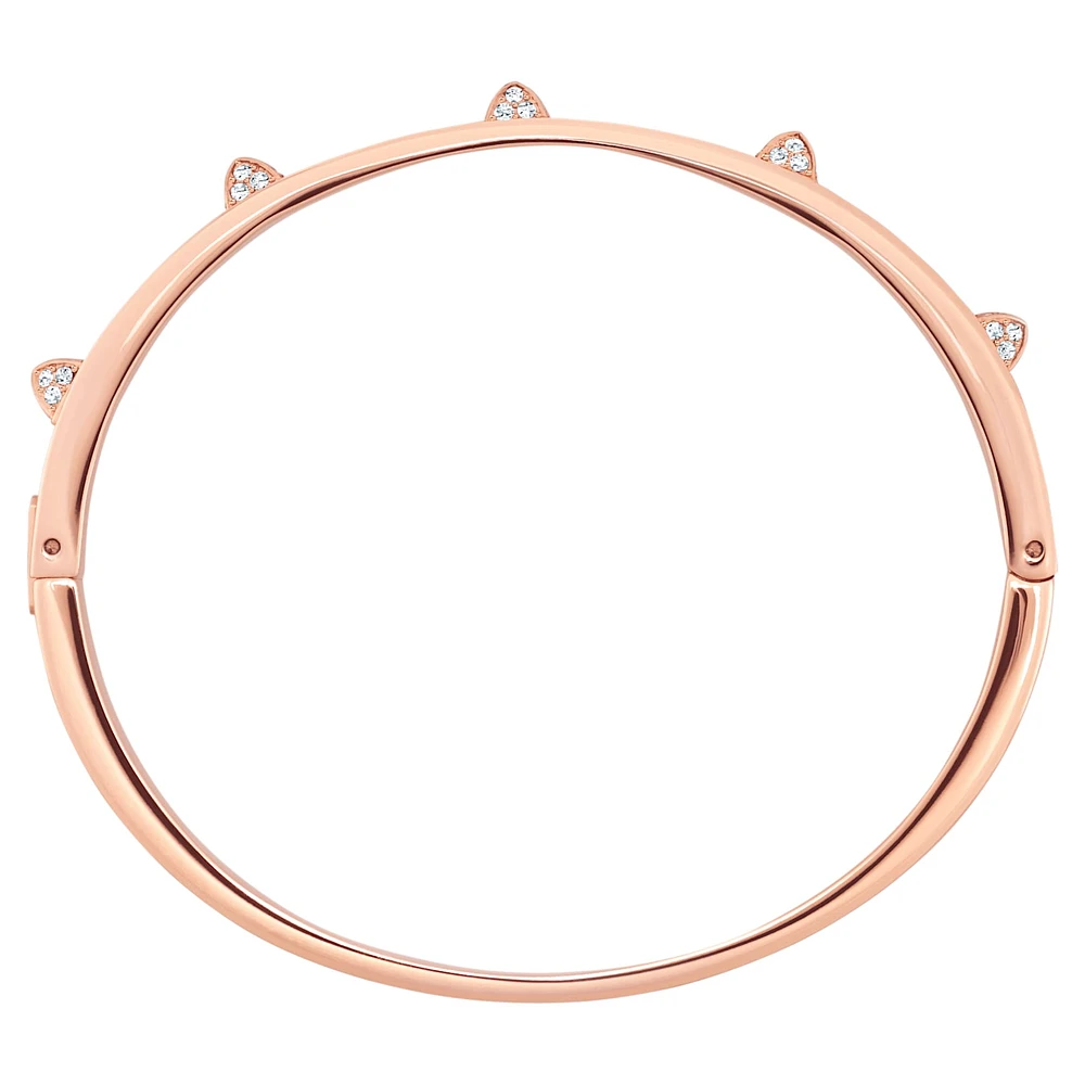 Tactic bangle, White, Rose gold-tone finish by SWAROVSKI