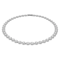 Una Angelic Tennis necklace, Round cut, Medium, White, Rhodium plated by SWAROVSKI