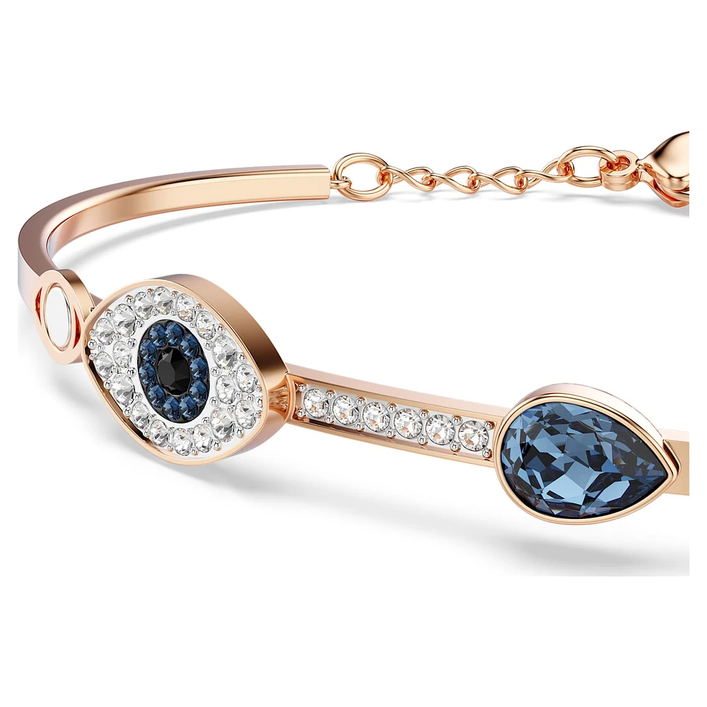 Symbolica bangle, Evil eye, Blue, Mixed metal finish by SWAROVSKI