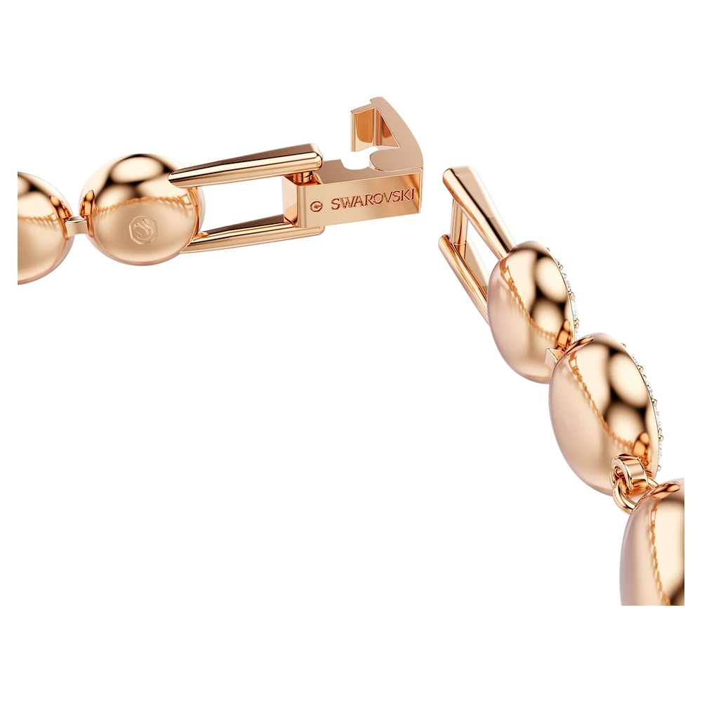 Angelic Tennis bracelet, Round cut, Pavé, Medium, White, Rose gold-tone plated by SWAROVSKI