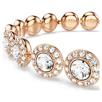 Angelic Tennis bracelet, Round cut, Pavé, Medium, White, Rose gold-tone plated by SWAROVSKI