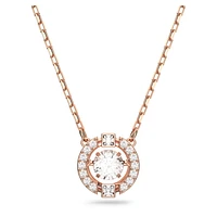 Swarovski Sparkling Dance necklace, Round cut, White, Rose gold-tone plated by SWAROVSKI
