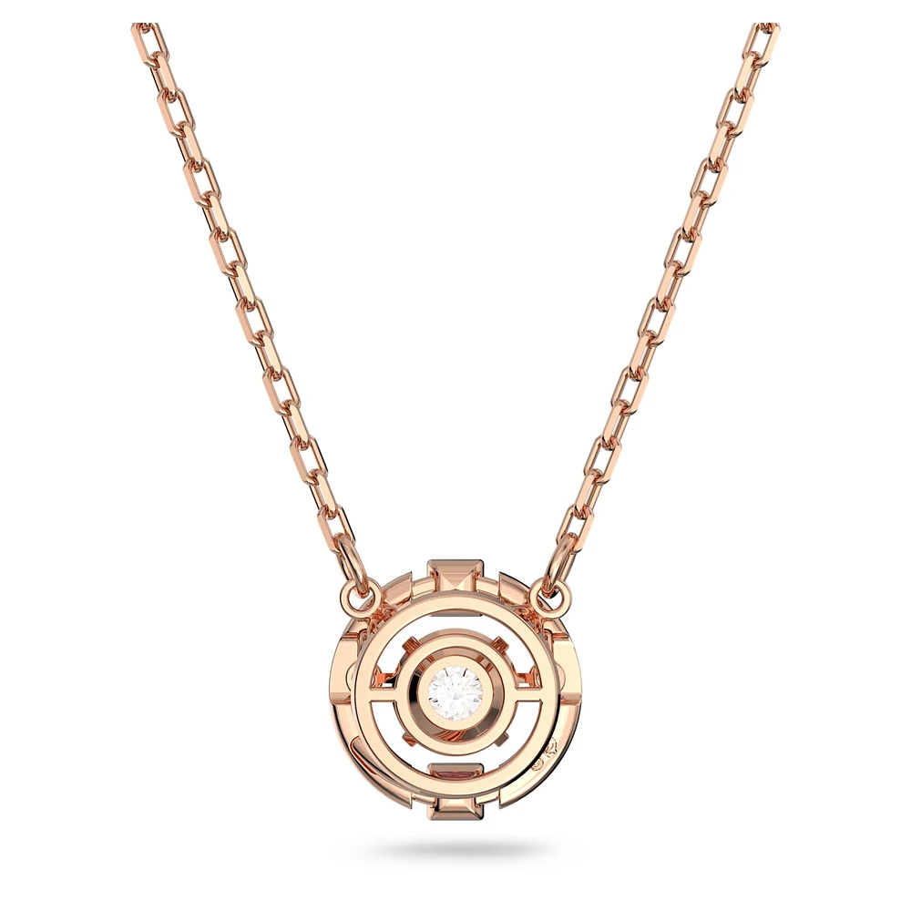 Swarovski Sparkling Dance necklace, Round cut, White, Rose gold-tone plated by SWAROVSKI