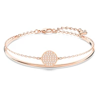 Ginger bangle, White, Rose gold-tone plated by SWAROVSKI