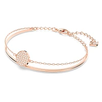 Ginger bangle, White, Rose gold-tone plated by SWAROVSKI