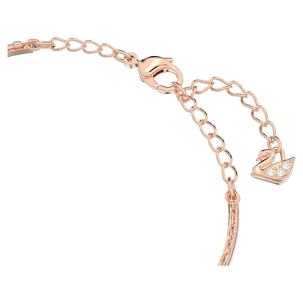 Ginger bangle, White, Rose gold-tone plated by SWAROVSKI