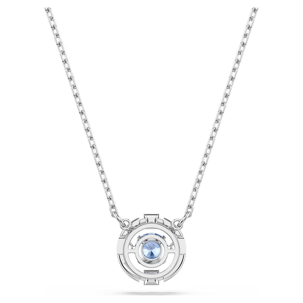 Una necklace, Round cut, Blue, Rhodium plated by SWAROVSKI