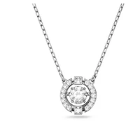 Swarovski Sparkling Dance necklace, Round cut, White, Rhodium plated by SWAROVSKI
