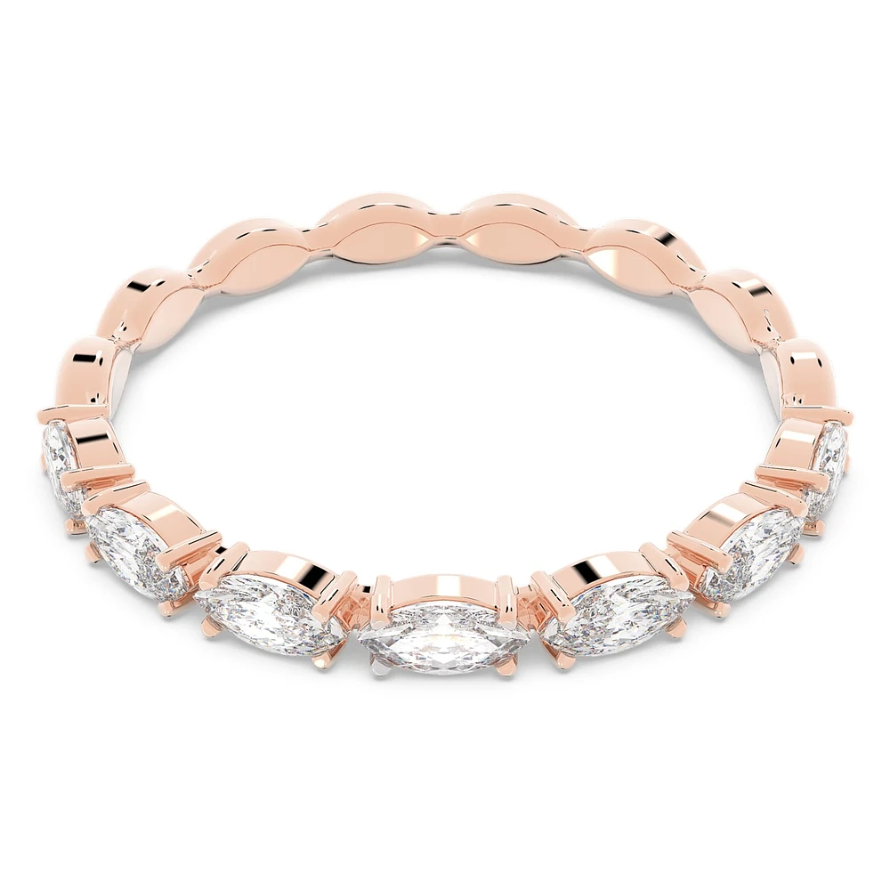 Vittore ring, Marquise cut, White, Rose gold-tone plated by SWAROVSKI