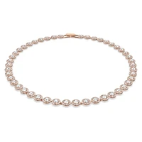 Una Angelic Tennis necklace, Round cut, Medium, White, Rose gold-tone plated by SWAROVSKI