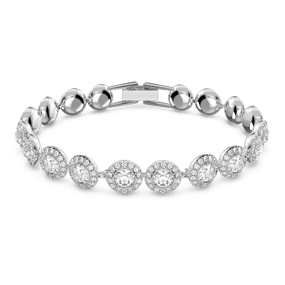 Angelic set, Round cut, White, Rhodium plated by SWAROVSKI