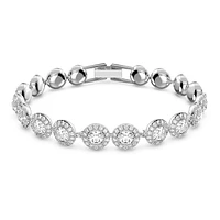 Angelic set, Round cut, White, Rhodium plated by SWAROVSKI