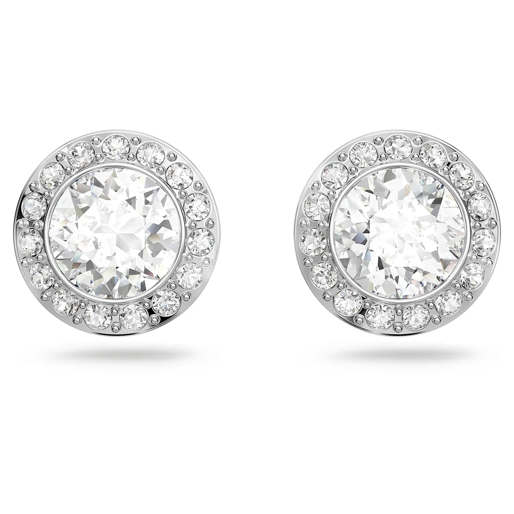 Angelic set, Round cut, White, Rhodium plated by SWAROVSKI