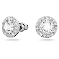 Angelic set, Round cut, White, Rhodium plated by SWAROVSKI