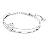 Ginger bangle, White, Rhodium plated by SWAROVSKI