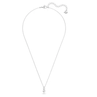 Attract Trilogy pendant, Round cut, White, Rhodium plated by SWAROVSKI