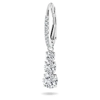 Attract Trilogy hoop earrings, Round cut, White, Rhodium plated by SWAROVSKI