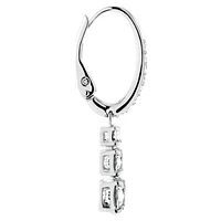 Attract Trilogy hoop earrings, Round cut, White, Rhodium plated by SWAROVSKI