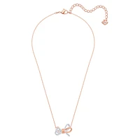 Lifelong Bow pendant, Bow, White, Mixed metal finish by SWAROVSKI