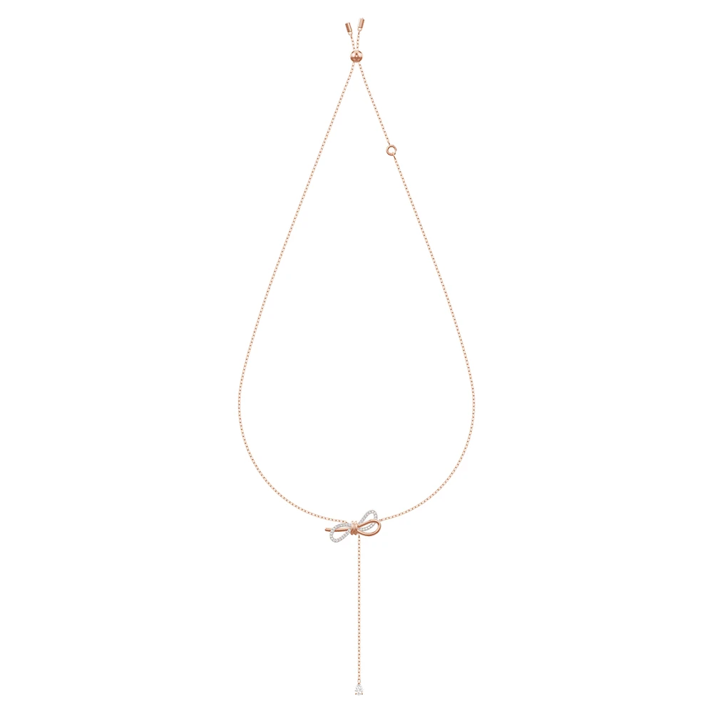 Lifelong Bow necklace, Bow, White, Mixed metal finish by SWAROVSKI