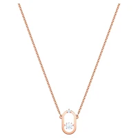 Swarovski Sparkling Dance necklace, Round cut, Oval shape, White, Rose gold-tone plated by SWAROVSKI