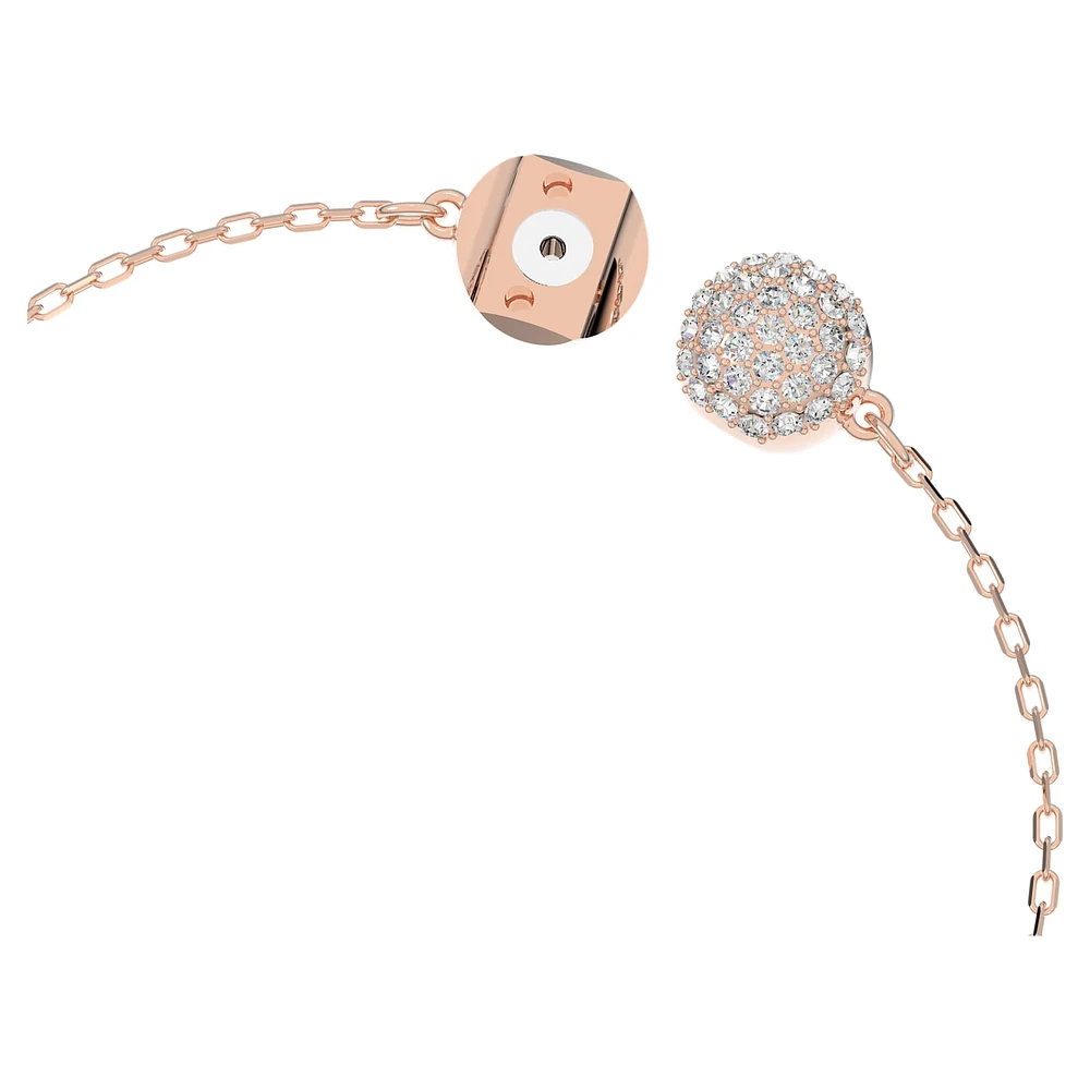 Dazzling Swan bracelet, Magnetic closure, Swan, Pink, Rose gold-tone plated by SWAROVSKI