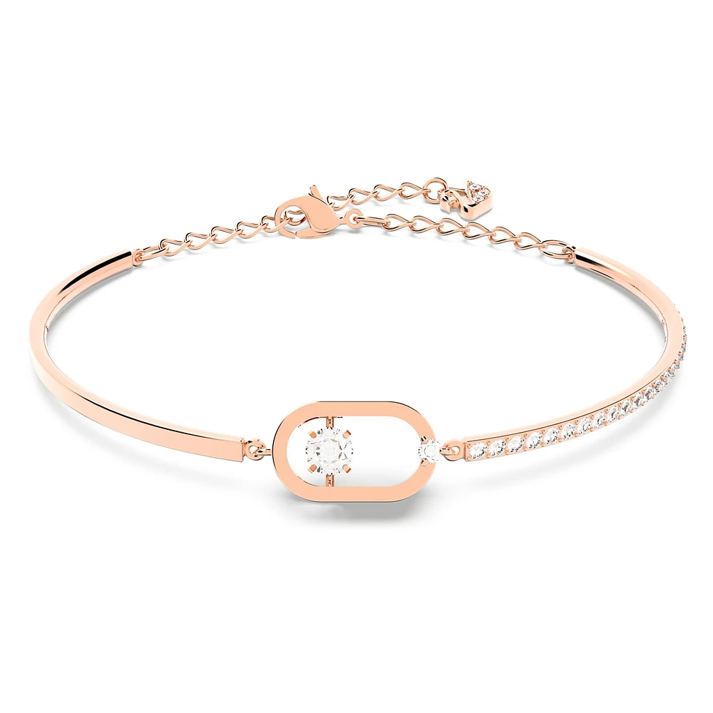 Swarovski Sparkling Dance bracelet, Round cut, Oval shape, White, Rose gold-tone plated by SWAROVSKI
