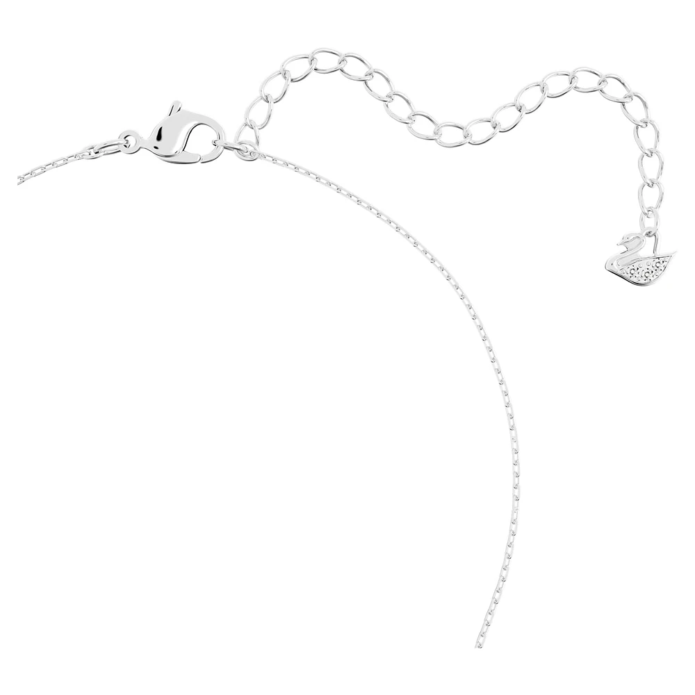 Solitaire pendant, Round cut, White, Rhodium plated by SWAROVSKI
