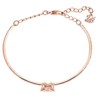 Swarovski Sparkling Dance bangle, Round cut, White, Rose gold-tone plated by SWAROVSKI