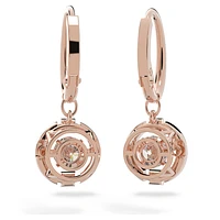 Swarovski Sparkling Dance drop earrings, Round cut, White, Rose gold-tone plated by SWAROVSKI