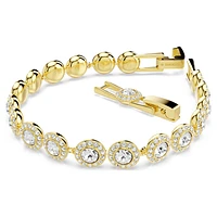 Angelic Tennis bracelet, Round cut, Pavé, Medium, White, Gold-tone plated by SWAROVSKI