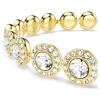 Angelic Tennis bracelet, Round cut, Pavé, Medium, White, Gold-tone plated by SWAROVSKI