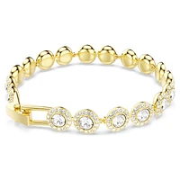 Angelic Tennis bracelet, Round cut, Pavé, Medium, White, Gold-tone plated by SWAROVSKI