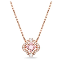 Una necklace, Clover, Pink, Rose gold-tone plated by SWAROVSKI