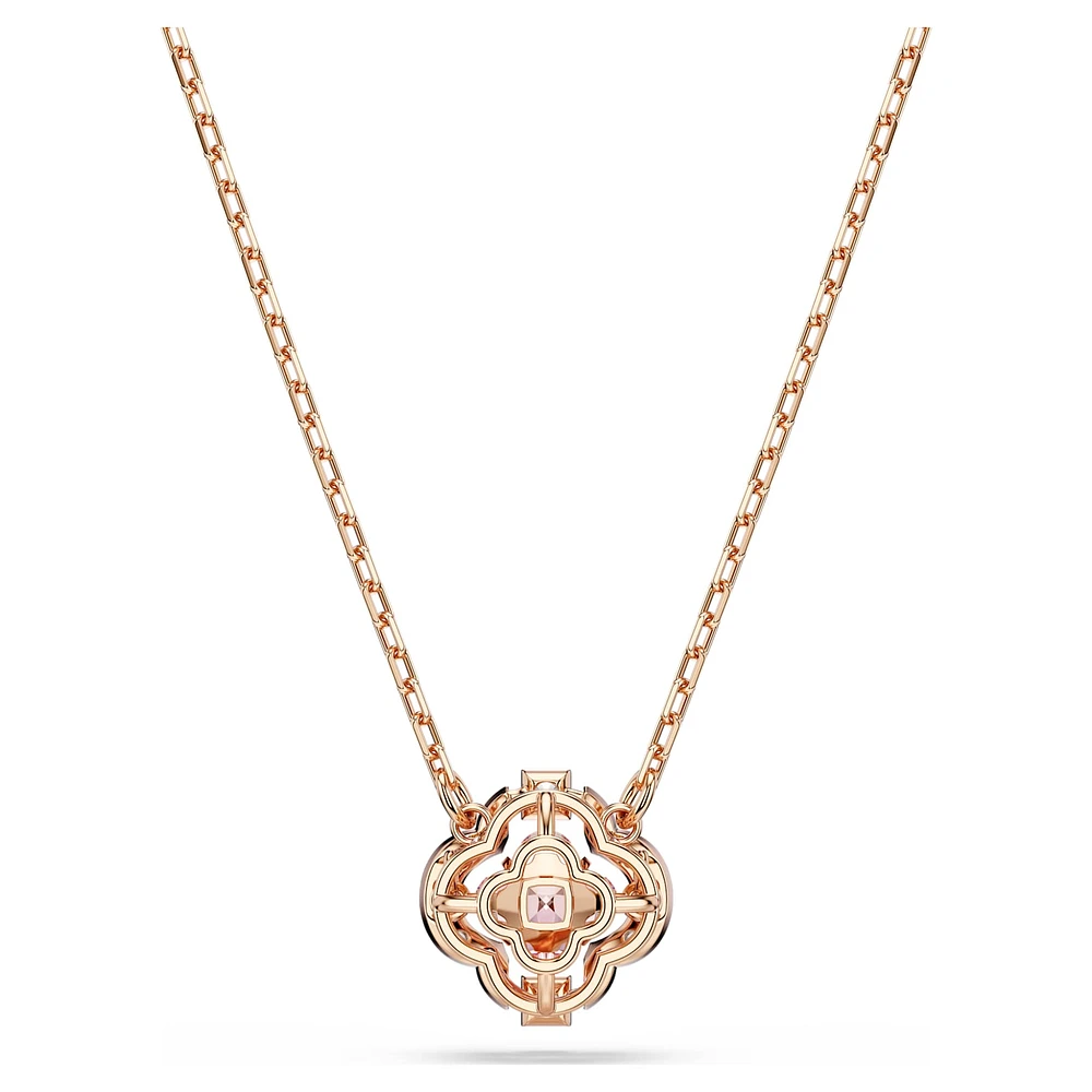 Una necklace, Clover, Pink, Rose gold-tone plated by SWAROVSKI