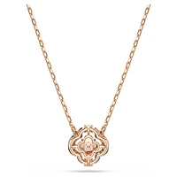 Una necklace, Clover, Pink, Rose gold-tone plated by SWAROVSKI